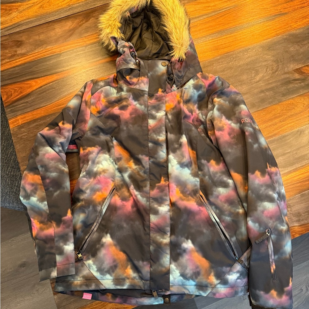 Roxy Jet Ski Snowboard Jacket in True Black Pensine